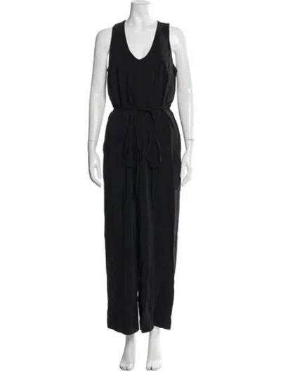 Pre-owned Co V-neck Jumpsuit In Black