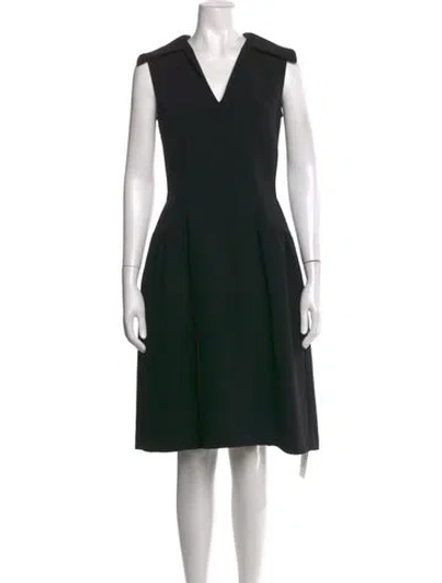 Pre-owned Co V-neck Knee-length Dress In Blue