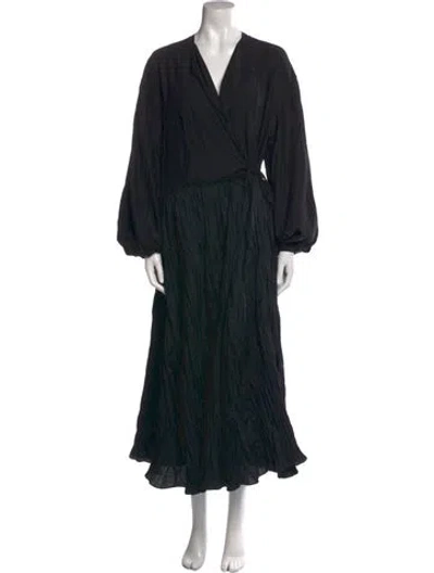 Pre-owned Co V-neck Long Dress In Black