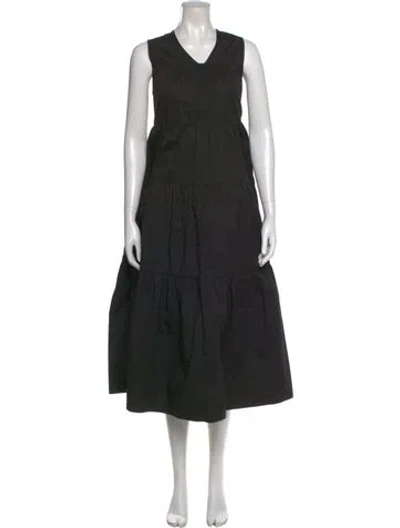 Pre-owned Co V-neck Long Dress In Black