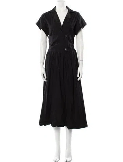 Pre-owned Co V-neck Long Dress In Black