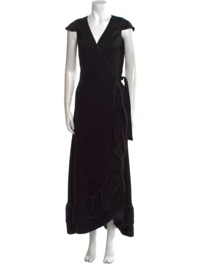 Pre-owned Co V-neck Long Dress In Black