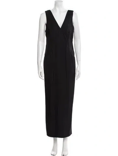 Pre-owned Co V-neck Long Dress In Black