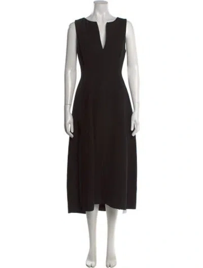 Pre-owned Co V-neck Long Dress In Black