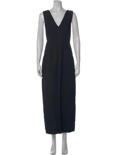 Pre-owned Co V-neck Long Dress In Black