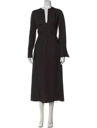 Pre-owned Co V-neck Long Dress In Black