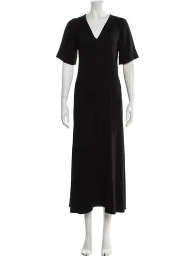 Pre-owned Co V-neck Long Dress In Black