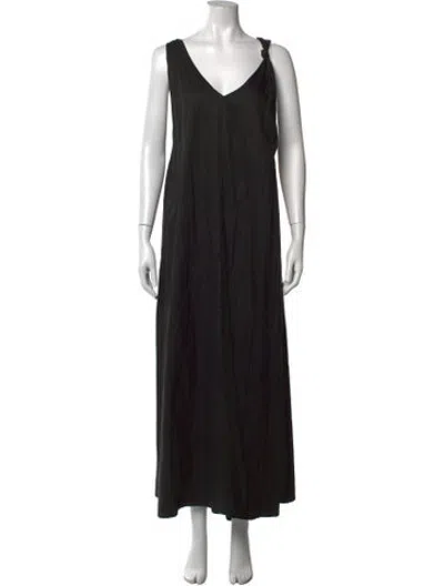 Pre-owned Co V-neck Long Dress In Black