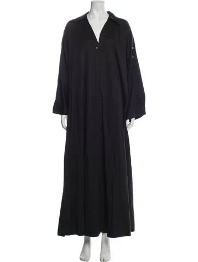 Pre-owned Co V-neck Long Dress In Gray