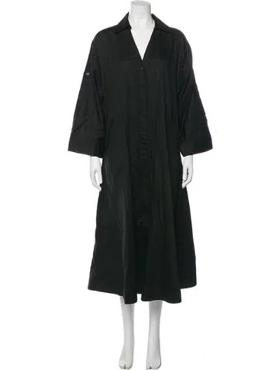 Pre-owned Co V-neck Long Dress In Green