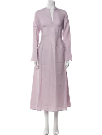 Pre-owned Co V-neck Long Dress In Purple