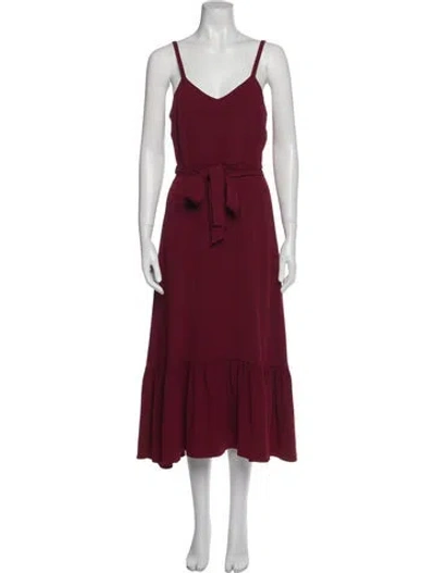 Pre-owned Co V-neck Long Dress In Red