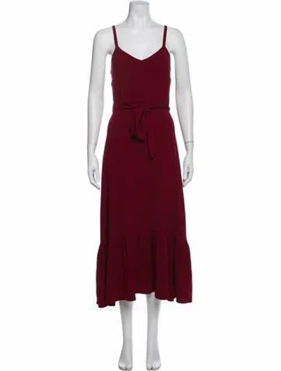 Pre-owned Co V-neck Long Dress In Red