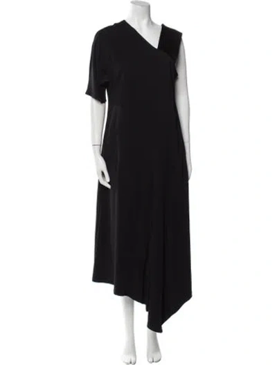 Pre-owned Co V-neck Long Dress W/ Tags In Black