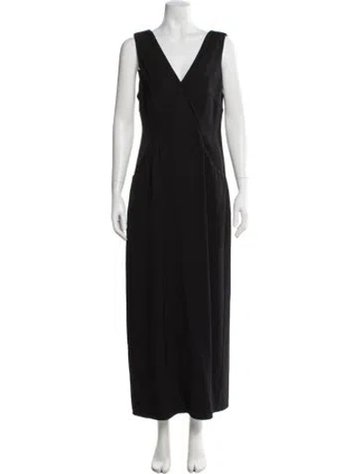 Pre-owned Co V-neck Long Dress W/ Tags In Black