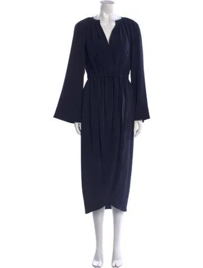 Pre-owned Co V-neck Long Dress W/ Tags In Blue