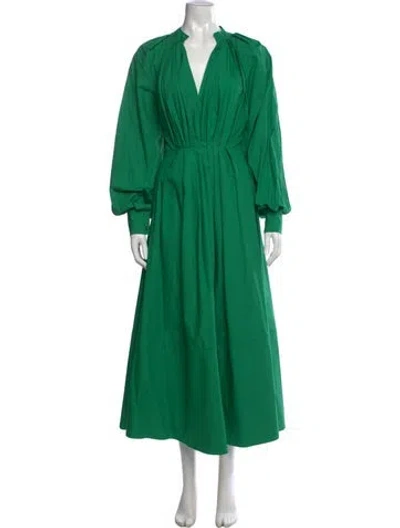 Pre-owned Co V-neck Long Dress W/ Tags In Green
