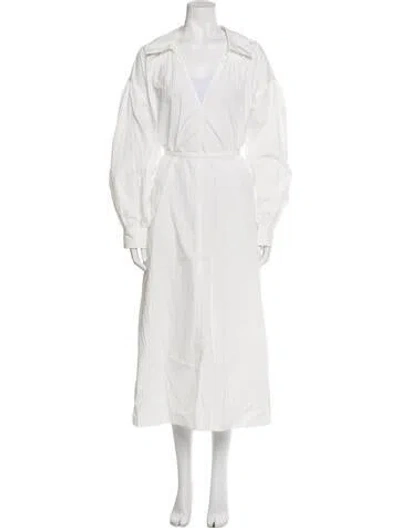 Pre-owned Co V-neck Long Dress In White