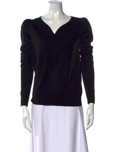 Pre-owned Co V-neck Long Sleeve Top In Black