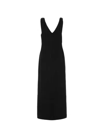 Co Pleated Slip Dress In Black