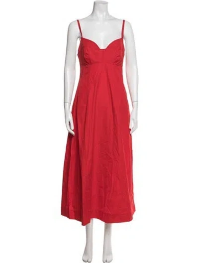 Pre-owned Co V-neck Midi Length Dress In Pink