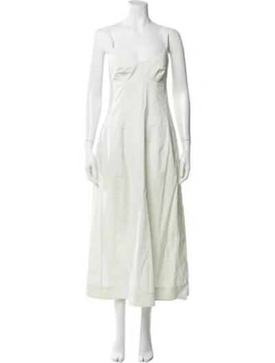 Pre-owned Co V-neck Midi Length Dress W/ Tags In Green