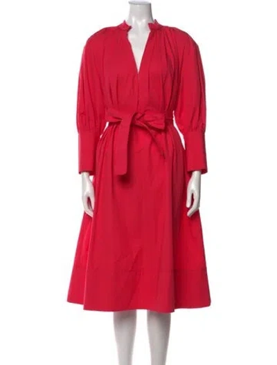 Pre-owned Co V-neck Midi Length Dress W/ Tags In Pink