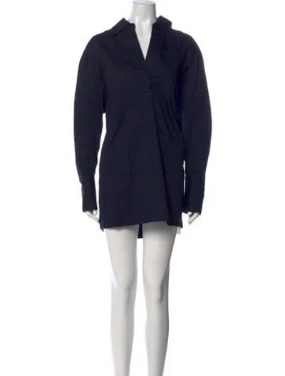 Pre-owned Co V-neck Mini Dress In Blue