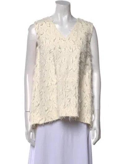 Pre-owned Co V-neck Mini Dress In Neutral