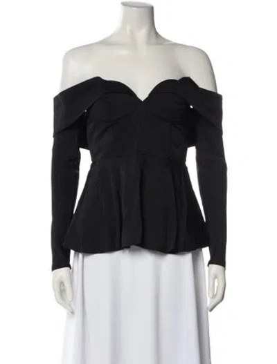 Pre-owned Co V-neck Sleeveless Blouse In Black