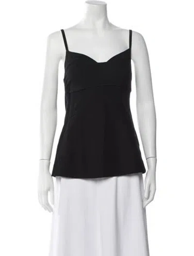 Pre-owned Co V-neck Sleeveless Top In Black