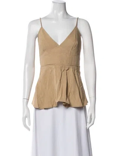 Pre-owned Co V-neck Sleeveless Top In Neutrals