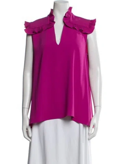 Pre-owned Co V-neck Sleeveless Top In Pink
