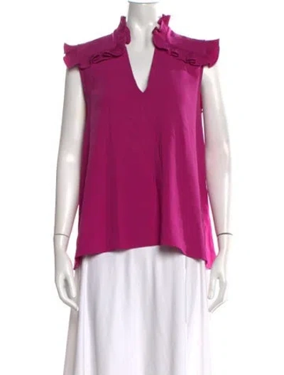 Pre-owned Co V-neck Sleeveless Top In Pink