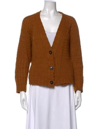 Pre-owned Co V-neck Sweater In Brown