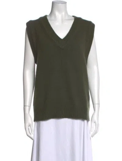 Pre-owned Co V-neck Sweater In Green