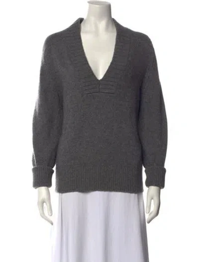 Pre-owned Co V-neck Sweater In Grey