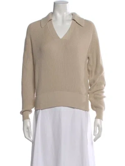 Pre-owned Co V-neck Sweater In Neutral