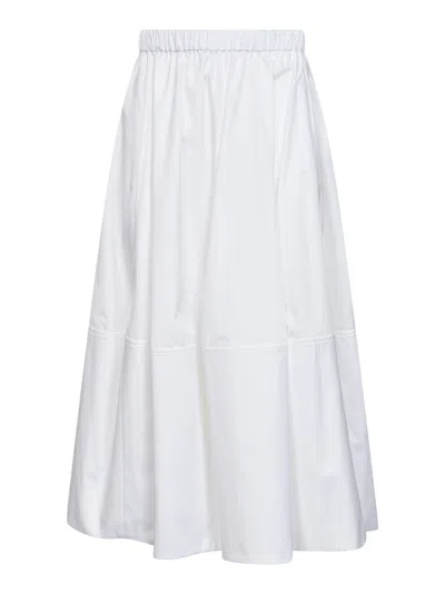 Co Elasticated Gathered Skirt In White