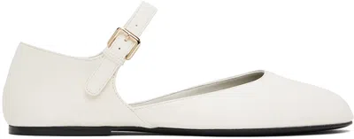 Co White Round Toe D'orsay Ballerina Flats In 110 Ivory
