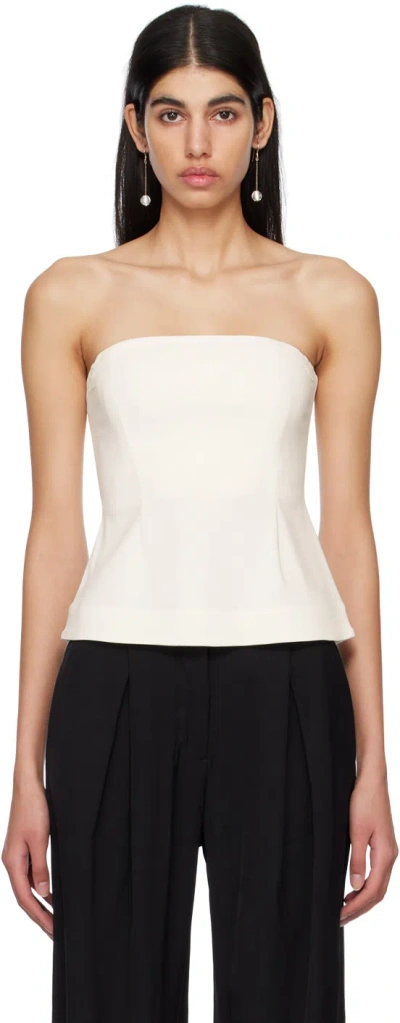 Co White Straight Neck Bustier In 110 Ivory