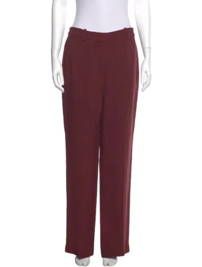 Pre-owned Co Wide Leg Pants In Burgundy