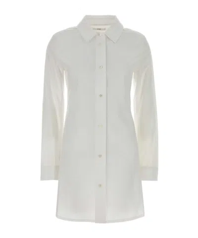 Co Wide Shoulder Long Shirt In White