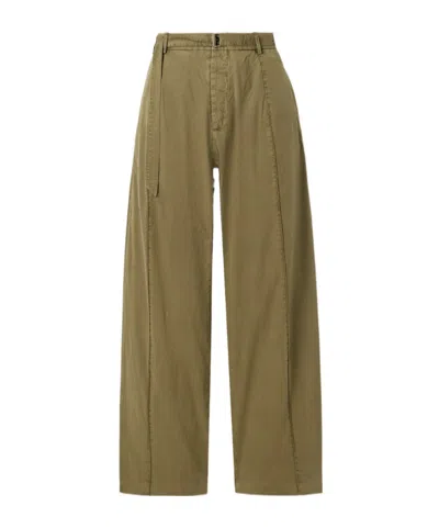 Co Wide-leg Casual Trousers In Green