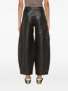 Co Wide-leg Leather Trousers In Brown