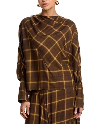Co Wl Neck Straight Tunic Top In Multi