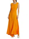 Co Women's Apron Crisscrossed Maxi Dress In Orange
