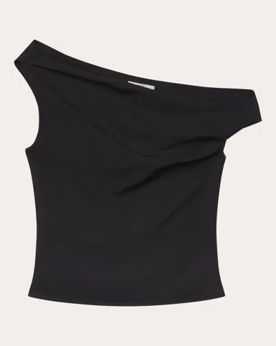 Co Women's Asymmetric Draped Off-shoulder Top In Black