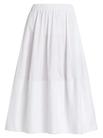 Co Women's Bubble Tton Poplin Skirt In White