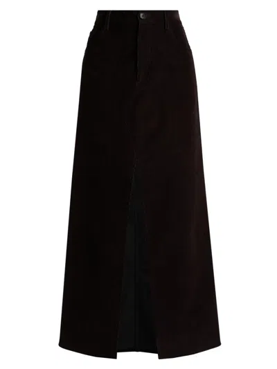 Co Women's Tton Rduroy Midi-skirt In Brown